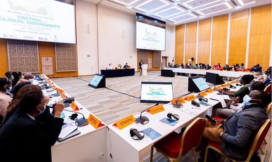 African Union delegates sit at a meeting table