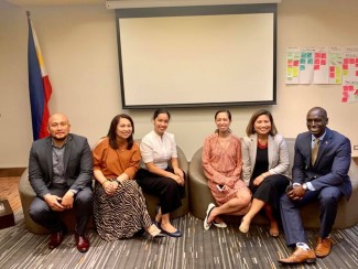 CBCRSS Trainers with guests, Brandon Hudspeth, Director, INL US Embassy-Manila, Atty. Jona Santos, INL US Embassy Manila and Veronica Felipe, former CP DAP Director